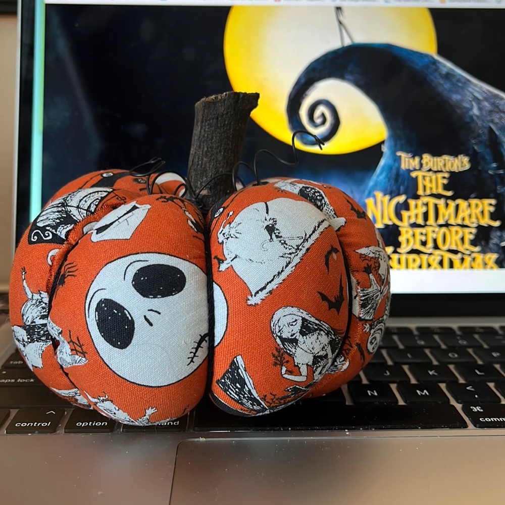 Nightmare Before Christmas fabric pumpkin